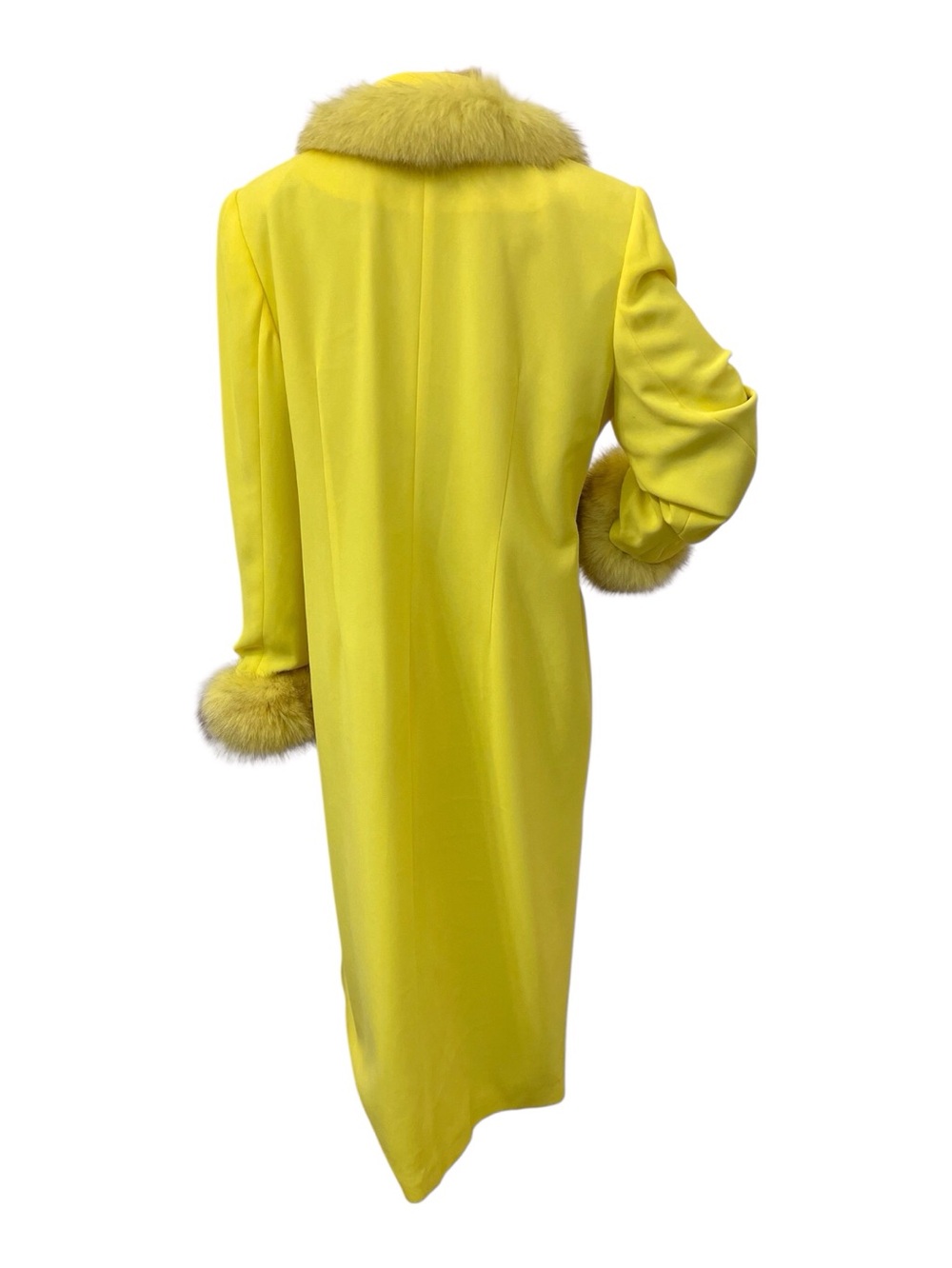 Lilly &Taylor Yellow Faux Fur Trim Pullover Coat, 14 - Picture 3 of 6